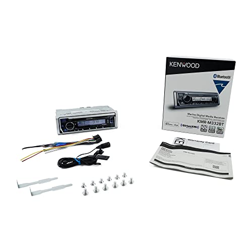 KENWOOD KMR-M332BT Car & Marine Stereo - Single Din, Bluetooth Audio, USB MP3, Aux in, AM FM Radio SiriusXM Ready, Weatherproof, Multi Color Illumination KENWOOD KMR-M332BT Car & Marine Stereo - Single Din, Bluetooth Audio, USB MP3, Aux in, AM FM Radio SiriusXM Ready, Weatherproof, Multi Color Illumination